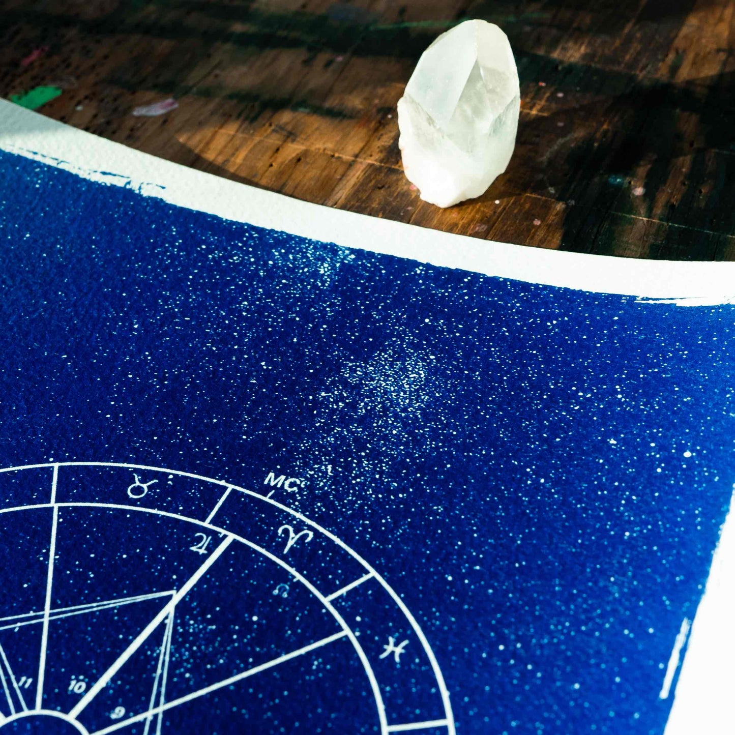 Personalised Birth Chart, Original Cyanotype