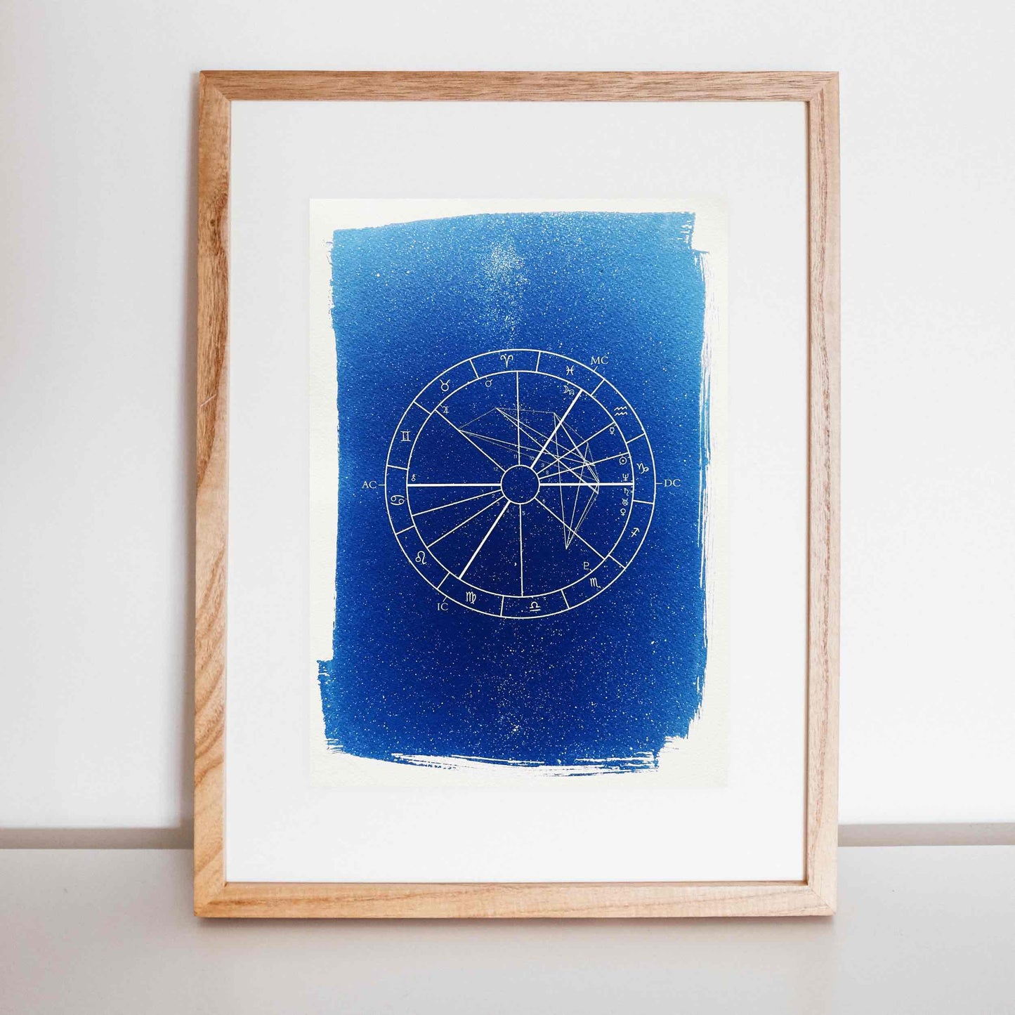 Personalised Birth Chart, Original Cyanotype